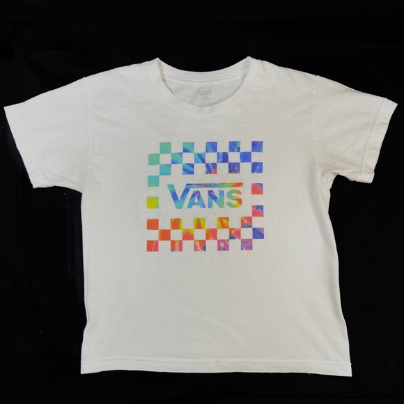 vans rainbow checkerboard shirt